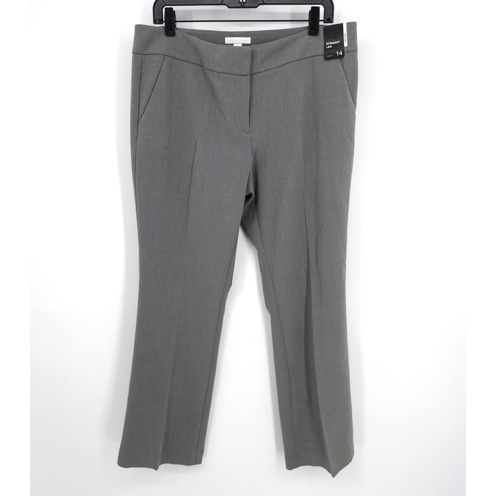 New York & Company Dress Pants Gray Straight Leg Women's 14 Petite